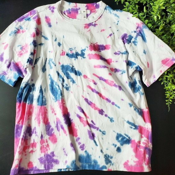 bp Other - Hand Dyed Blue Pink Tie-Dye Short Sleeve Crew Neck T-Shirt Unisex Men L 42 44